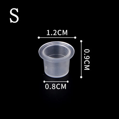 100Pcs Tattoo Ink Cups POSEIDON Plastic Pigment Clear Permanent Makeup