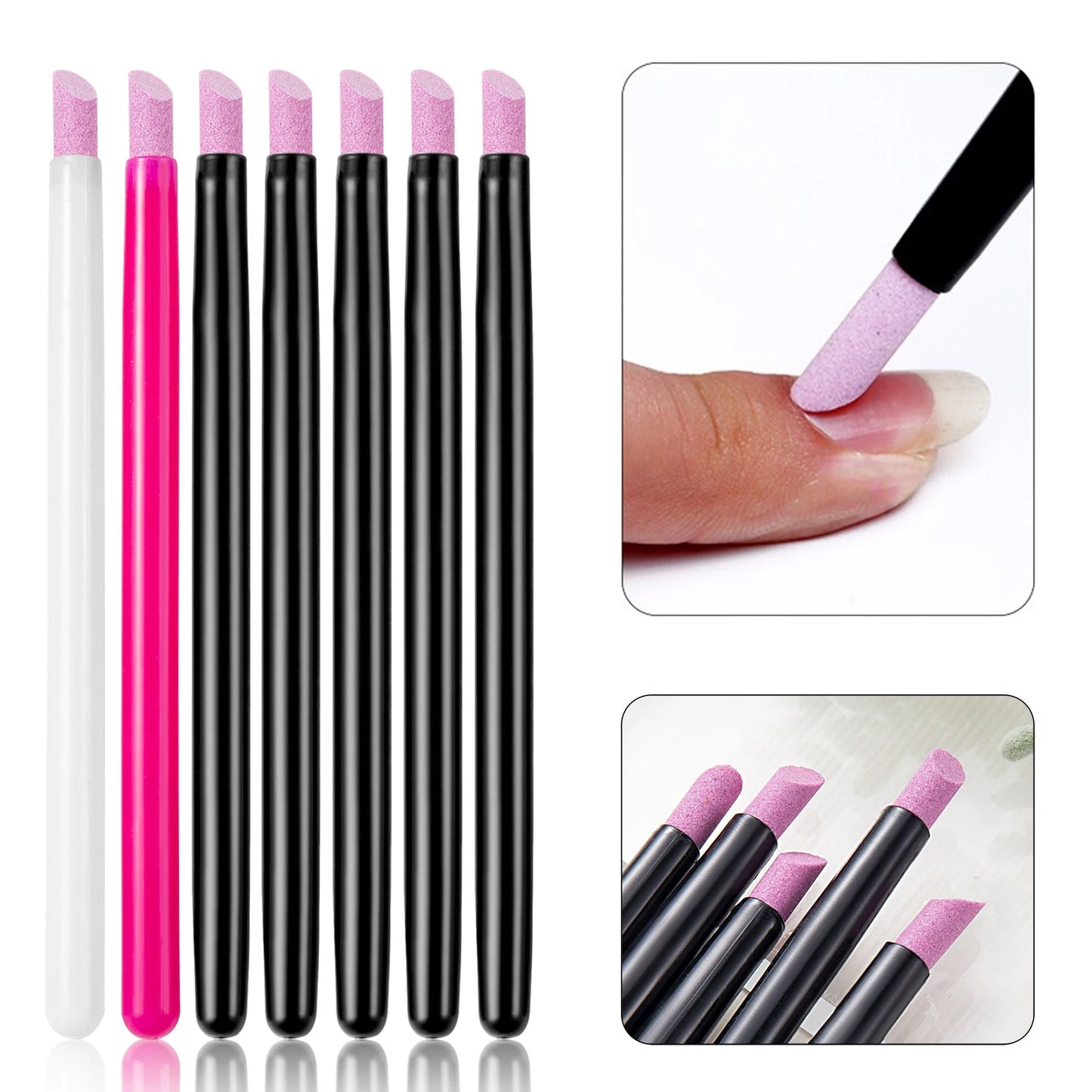 5Pcs Quartz Pen Nail  Cuticle Pushers Nail Polish Manicure Stick Nail