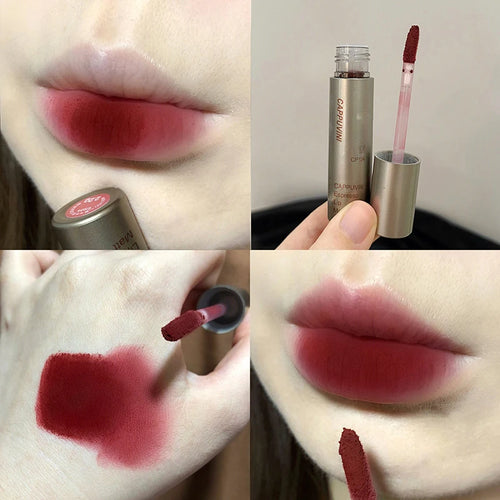 Single Velvet Matte Mist Lip Gloss,Waterproof Non-Stick Cup Lip Glaze