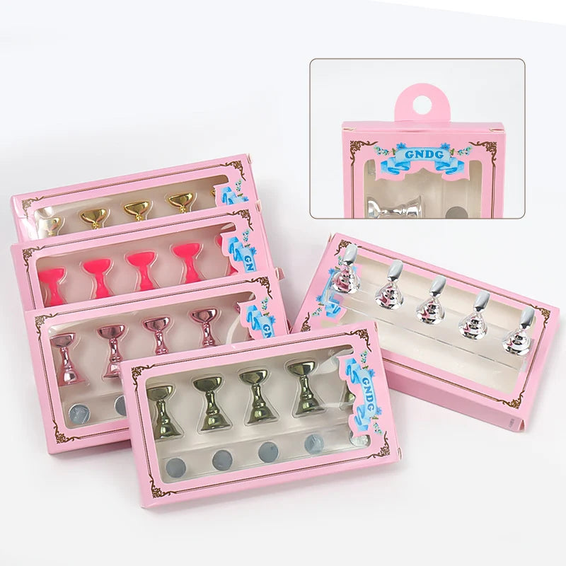 5pcs Chess Magnetic Nail Holder Acrylic Nail Tips Practice Display