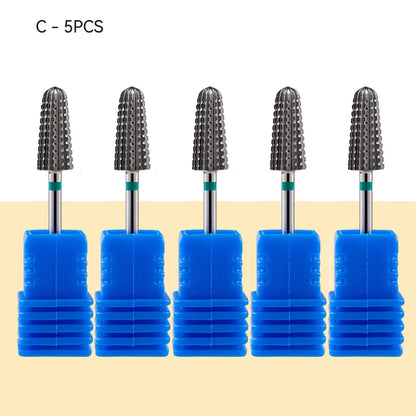 5 In 1 Tungsten Carbid Nail Drill Bits Milling Cutter For Remove Nail