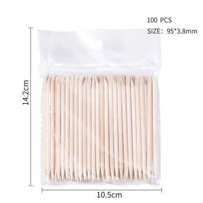 100PCS Cuticle Pusher Remover Nail Art Tools Orange Wood Sticks