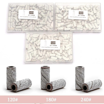 100pcs 3.1mm Mini Sanding Bands Kits Nail Drill Bits Mandrel Sets
