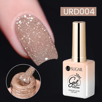UR SUGAR 15ml Sliver Reflective Nail Gel Polish Shining Glitter Semi