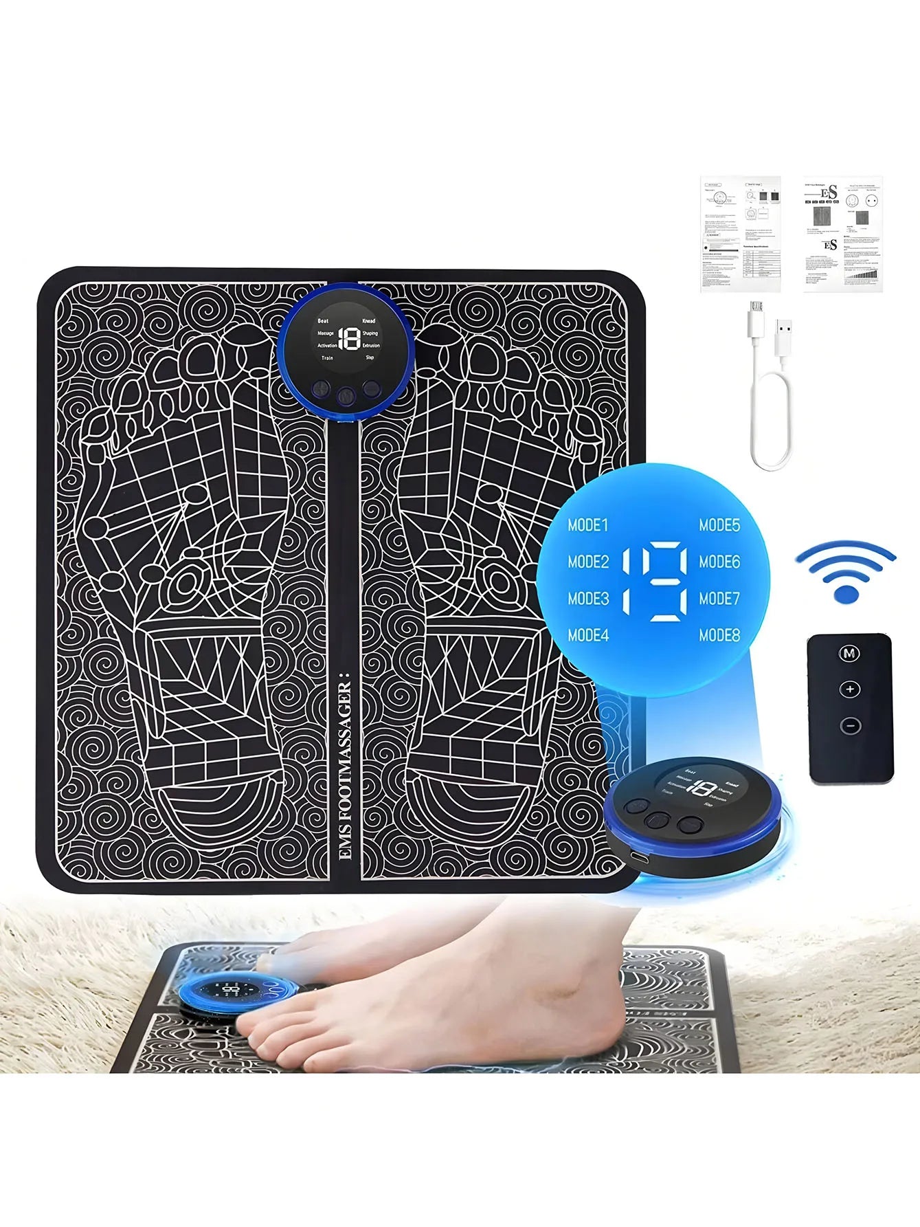 EMS Foot Massager Rechargeable Massage Pad Foot Relaxation Pad