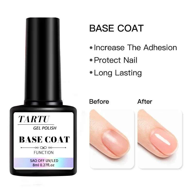 1pc/2pcs/3pcs 8Ml Functional Gel Nail Art Set with Base Coat and