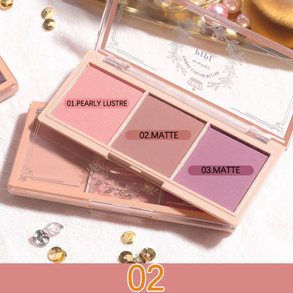 Three Color Blush Nude Makeup Natural Matte Milk Tea Color Orange Long