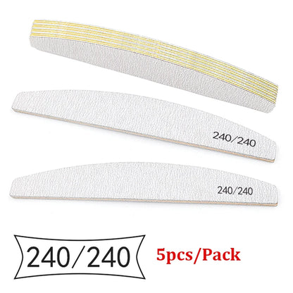5/25Pcs/Lot Nail File Mix Color 80/100/150/180/240 Grit Professional