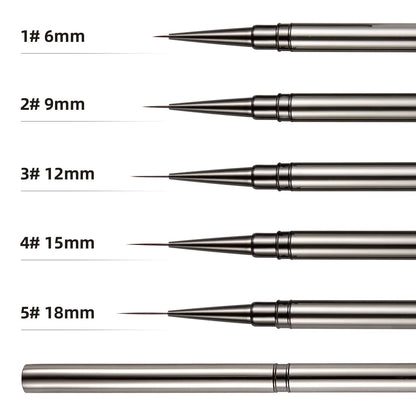 5PCS/set 6/9/12/15/18mm Nail Liner Brush Set Drawing Lines Stripe