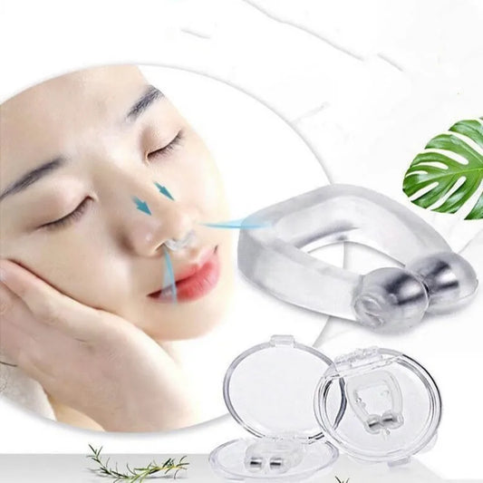 Anti Snore Stop Snoring Nose Clip Silicone Magnetic Sleep Tray