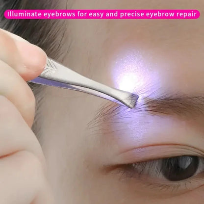 Eyebrow Tweezer with LED Light Smart Design Precision Eyelash Hair