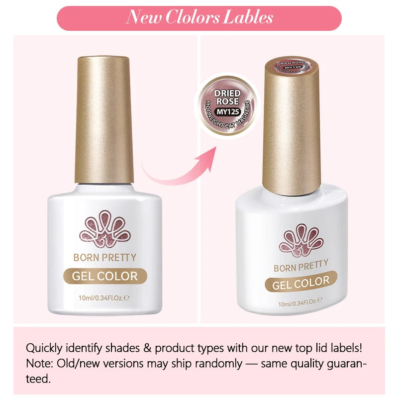 BORN PRETTY 10ml Rainbow Purple Water Light Cat Magnetic Gel Nail