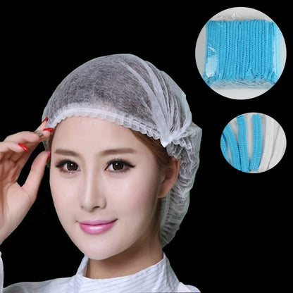 100 PCS Disposable Microblading Non Woven Fabric Makeup Hair Net Cap