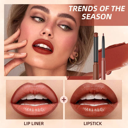 QIBEST 12 Colors Lip Makeup Nude Lipstick Pencil Waterproof Long