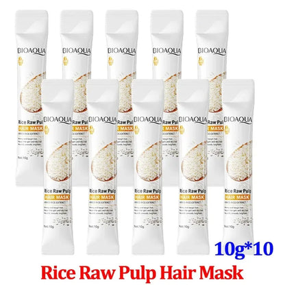 Rice Puree Hair Mask, Penetrates the Hair Core, Replenishes Hair