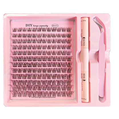 DIY Clusters Lash Kit Full Set 8-16mm Mix Bond&Seal Tweezers Lash for