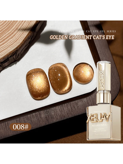 6Pcs 15ML Golden Gradient Cat Eye Nail Polish Gel Phototherapeutic Gel
