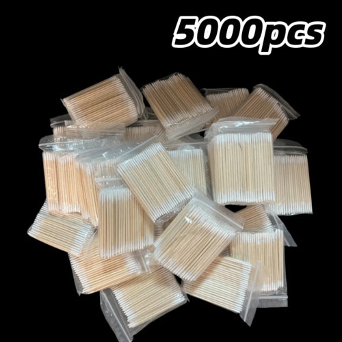 100/300/500 Nails Wooden Tip Cotton Stick Buds Disposable Ultra-Detail