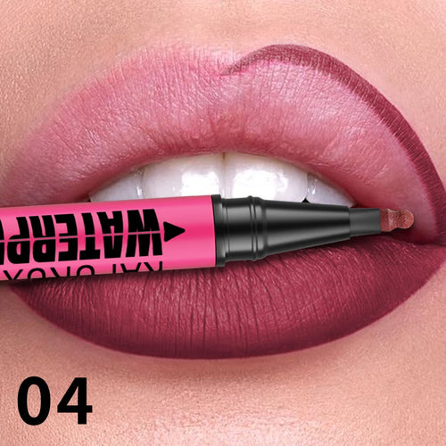 1PC Liquid Matte12-Color Lipliner Pencil Waterproof Plumping Stain