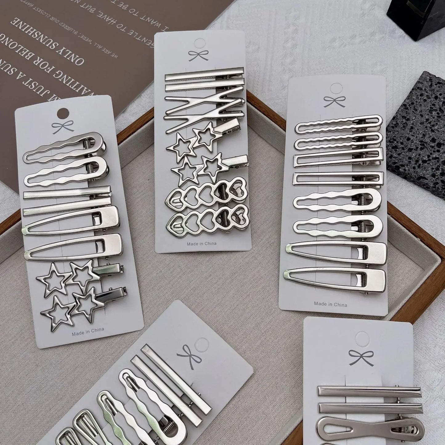 Sliver Metal Hair Clips Women Girls Y2K Duckbill Hairpin Personality