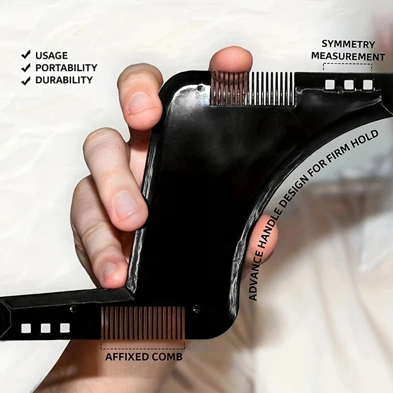 Men Black Plastic Moustache Moulding Comb Straighten Comb Cutter Beard