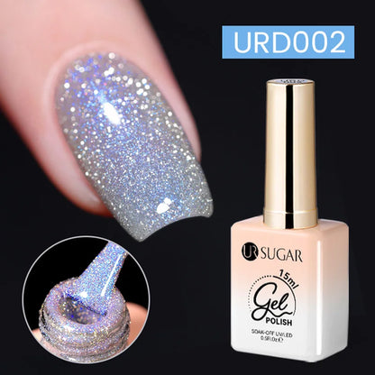UR SUGAR 15ml Sliver Reflective Nail Gel Polish Shining Glitter Semi