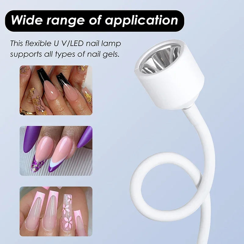 Mini Nail Dryer UV LED Nail Lamp Foldable USB Curing Lights Desk Lamp