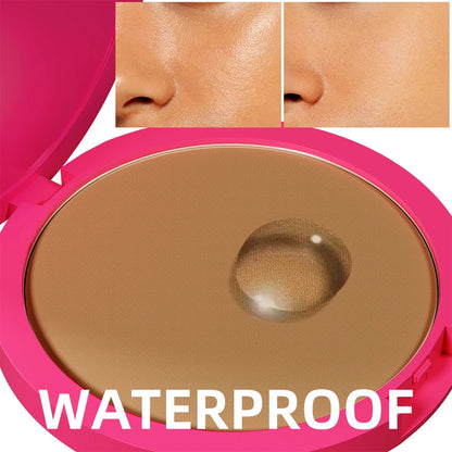 Natural Matte Pressed Powder Oil Control Brighten Whitening Face Base
