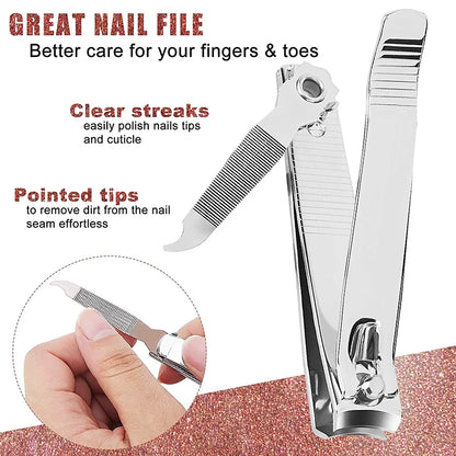 Splash resistant nail clippers, stainless steel scissors for nail