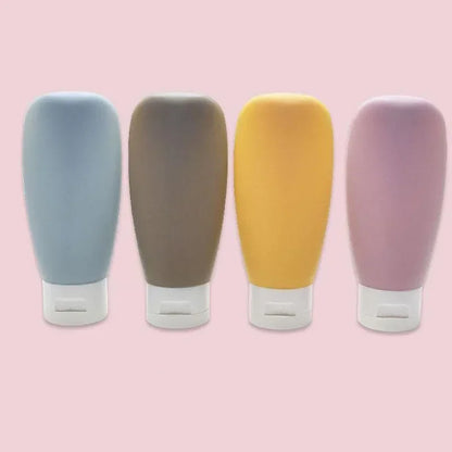 4Pcs/Set Refillable Bottle 60ml Soft Lotion Container Squeeze Tube