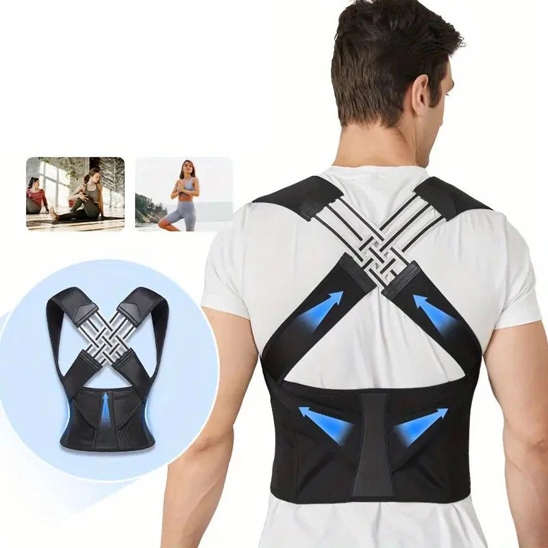Back waistband posture corrector for men and women, adjustable