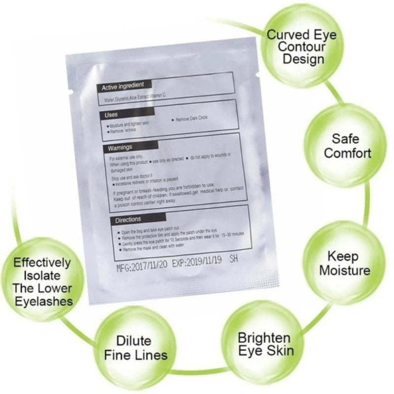 100pairs eye patches eyelash extension under eyelashes fake lashes