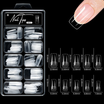 100/600Pcs Short Almond Nail Tips Soft Gel Nail Tips Full Cover False