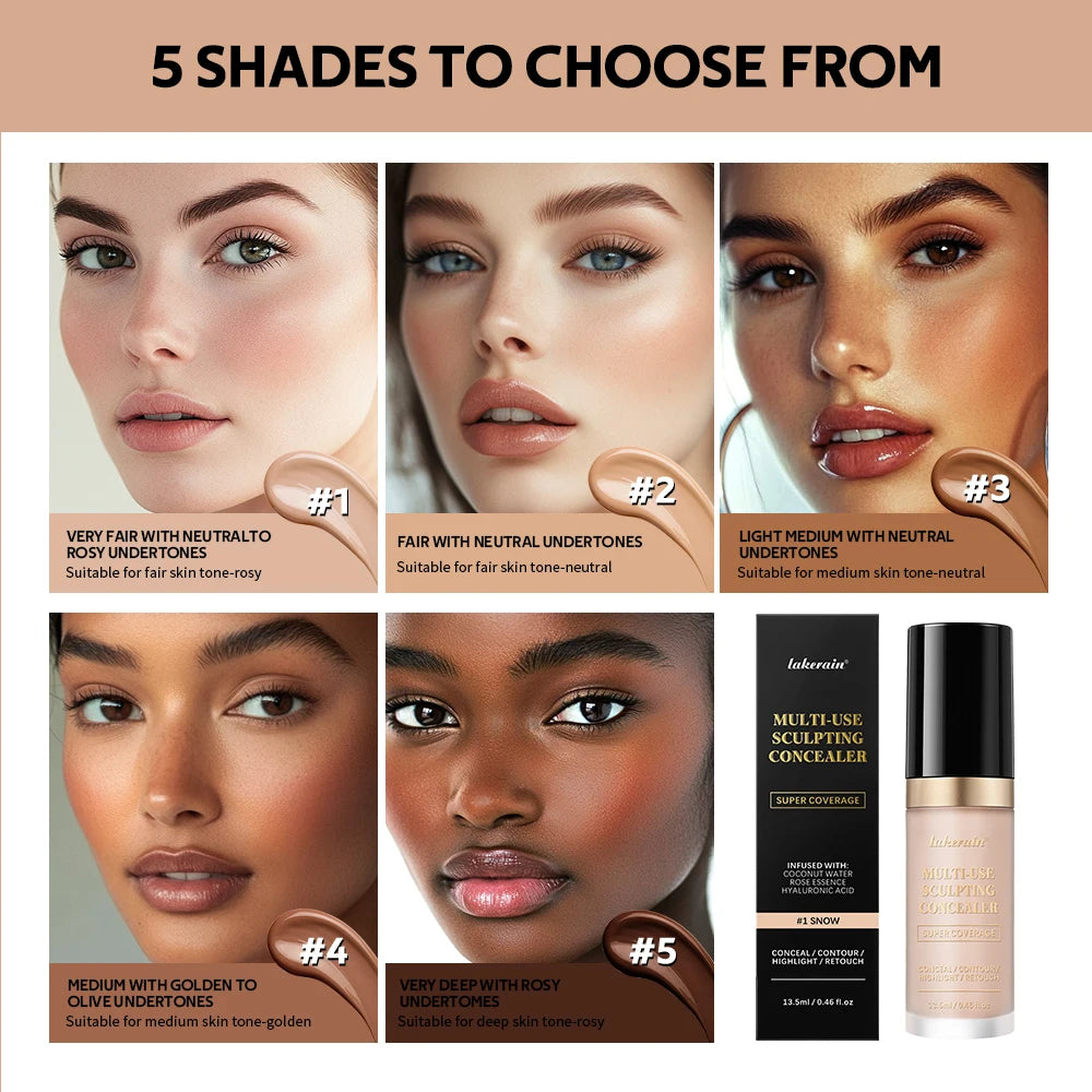 Long-lasting Coverage Concealer Matte Foundation Multi-Use Cream Oil