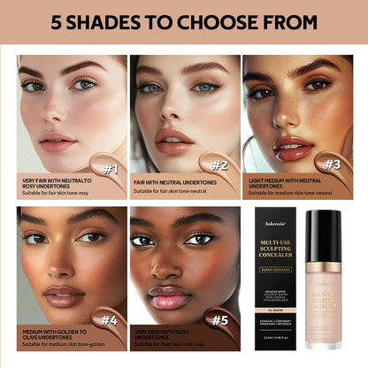 Long-lasting Coverage Concealer Matte Foundation Multi-Use Cream Oil