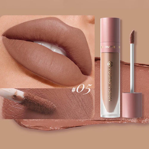DUNUF  8-color matte velvet smooth easy-to-apply square tube lip gloss