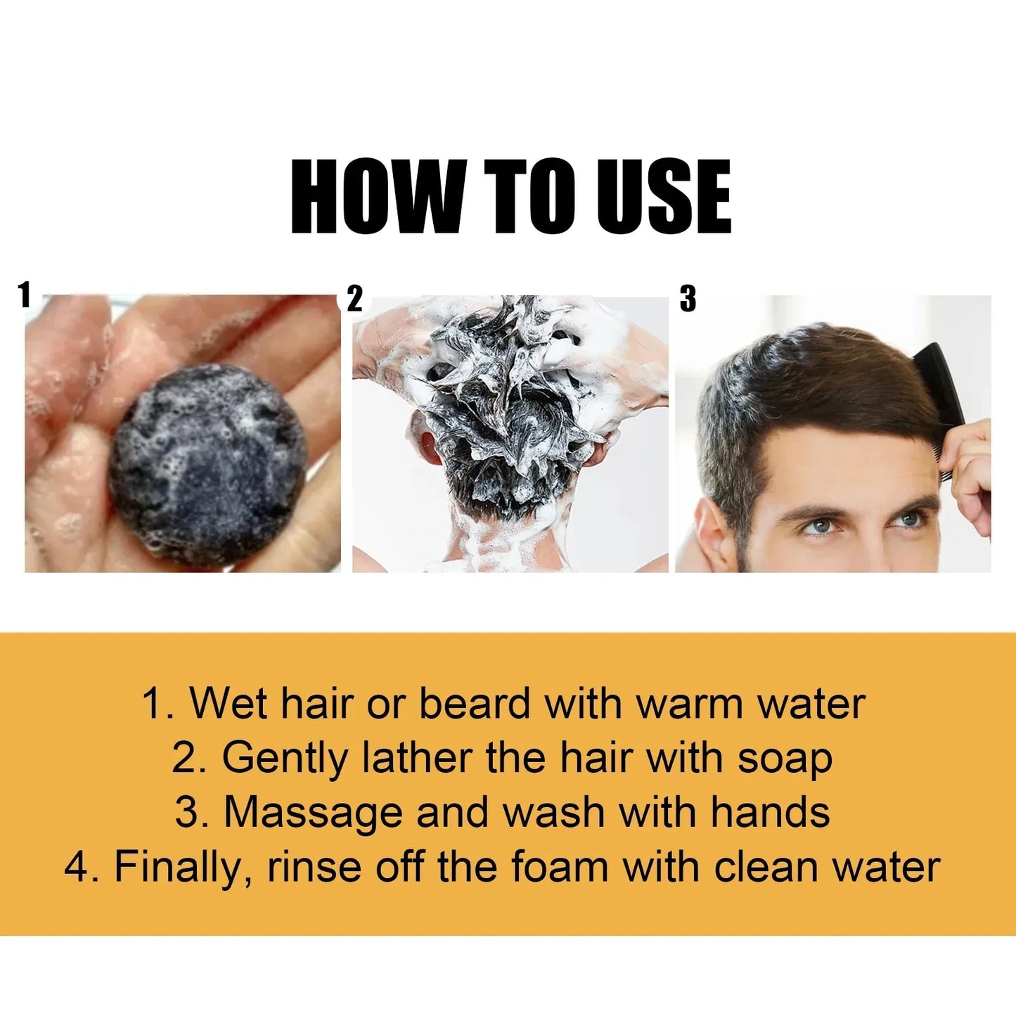 Hair Shampoo Soap Polygonum Multiflorum Black Soap White Hair Repair