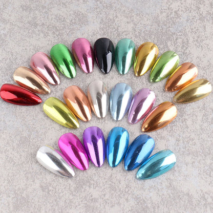 23pcs/Set Metallic Chrome Nail Powder Y2K Styles Magic Mirror