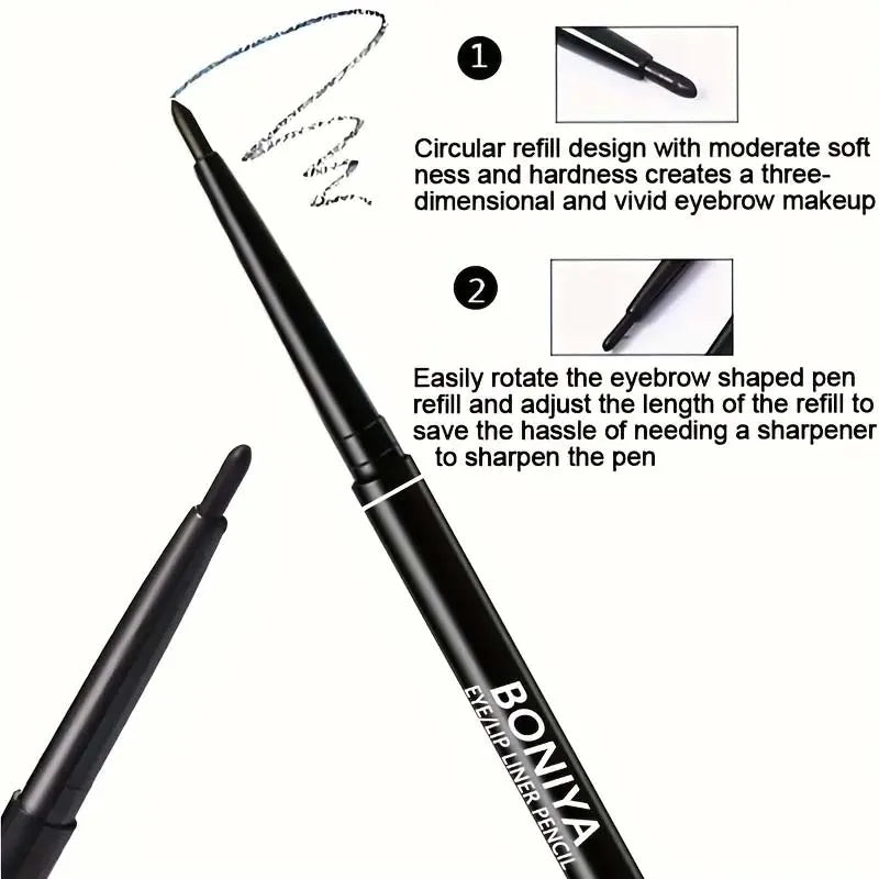 3pcs/Silky Black Brown Eyeliner Smooth Waterproof and Sweatproof