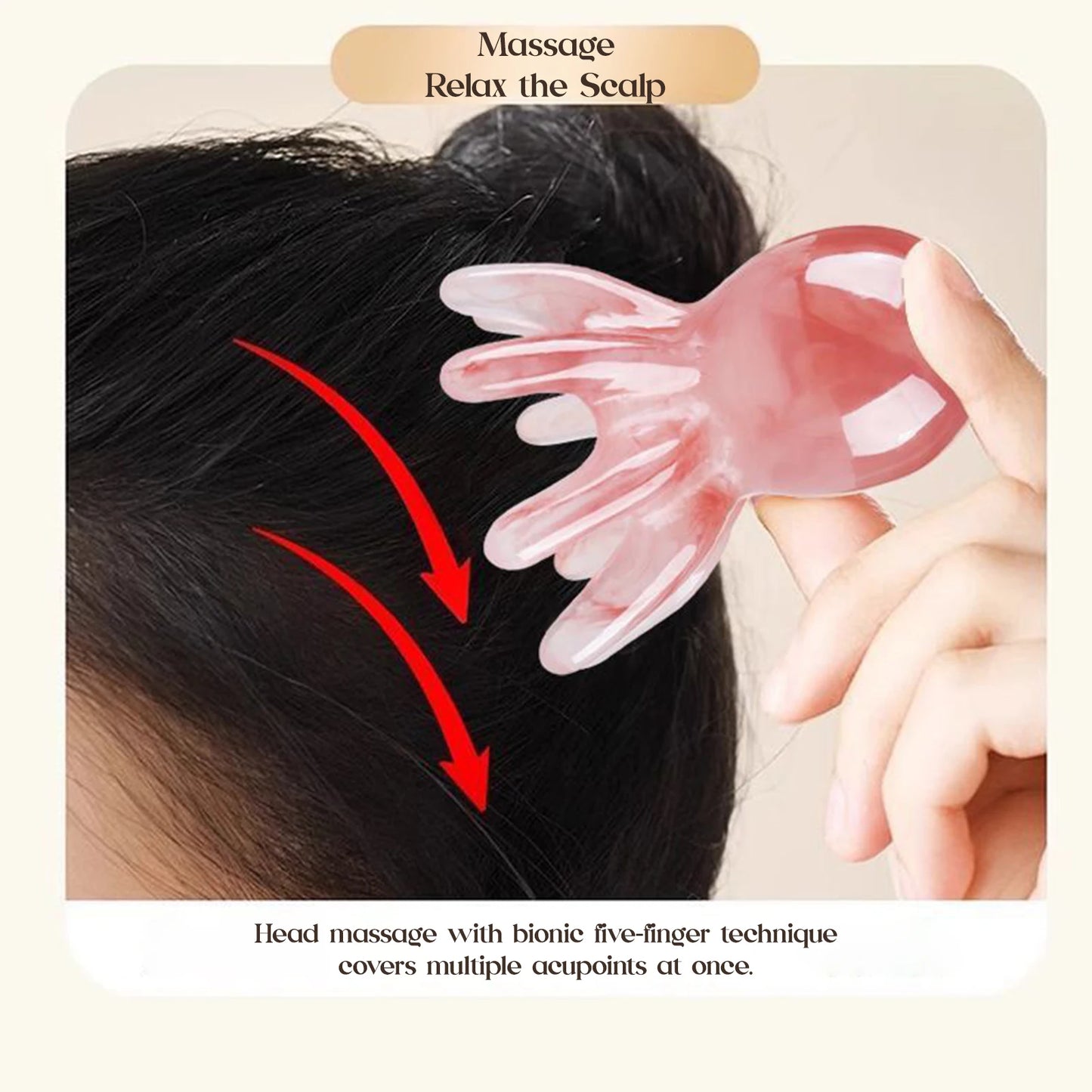 Octopus Head Massager Comb Head Meridian Manual Acupressure Tool
