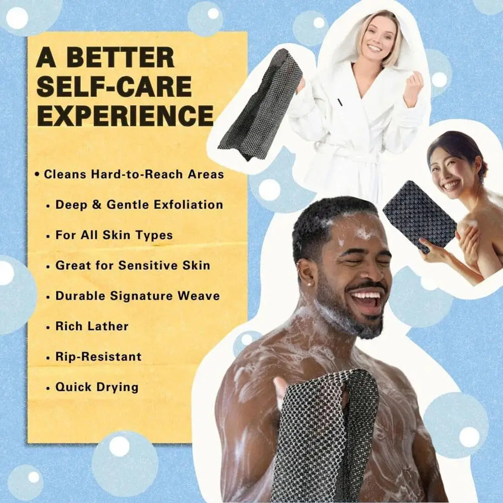 Back Scrubbing Towel Dual Sided Durable Exfoliating Body Towel Back