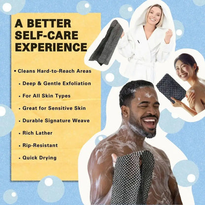 Back Scrubbing Towel Dual Sided Durable Exfoliating Body Towel Back