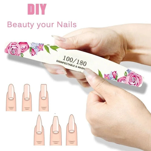 10Pcs Lot Professional Nail Files 100/180 Griting Wood Strong