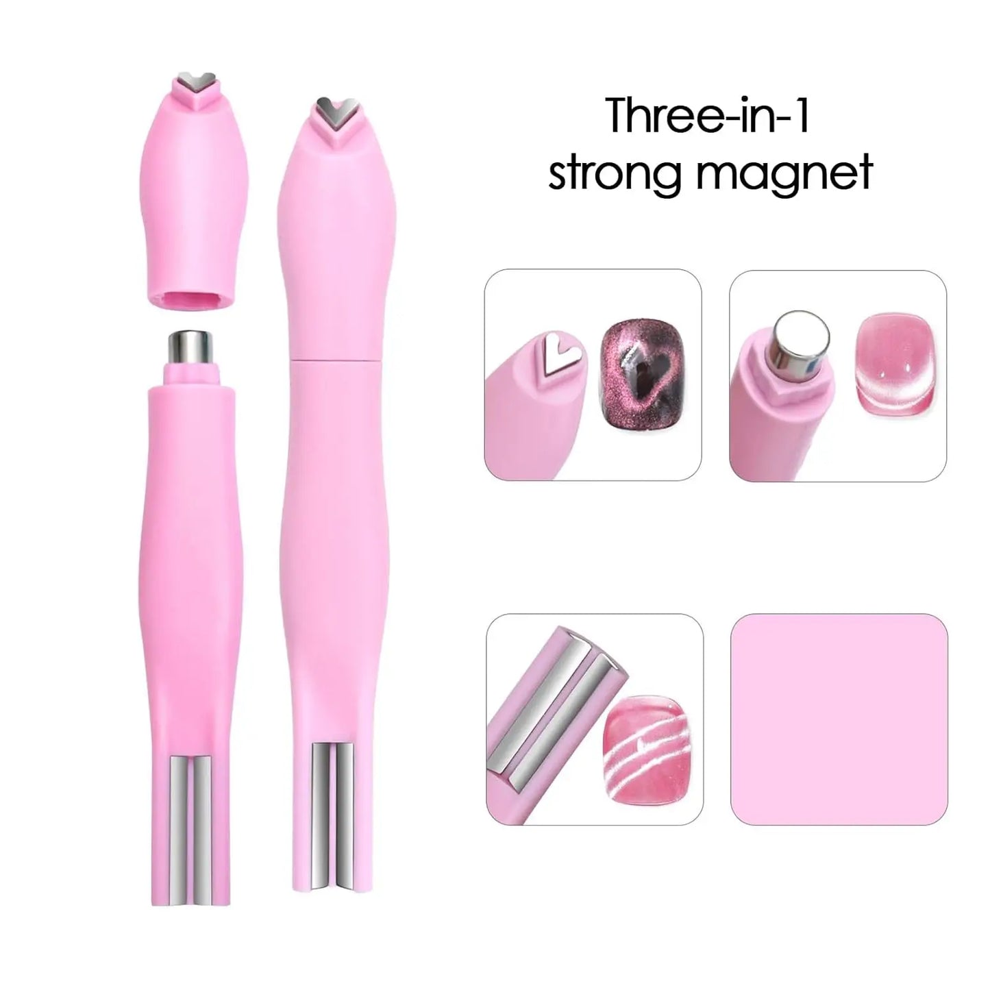 3-in-1 Multifunctional Cat Eye Nail Magnet Tool for DIY Salons Heart &