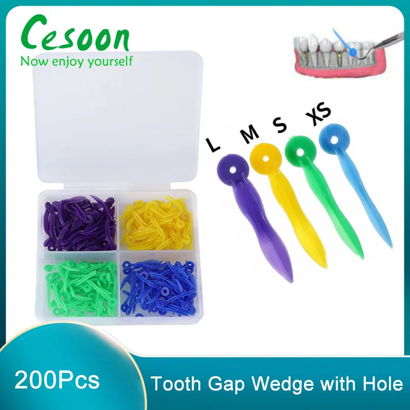 200Pc Dental Disposable Tooth Gap Wedges With End Circular Hole