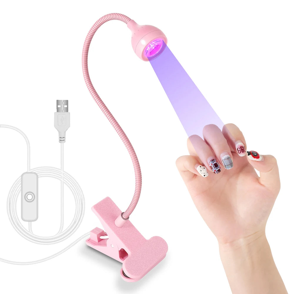 Nail LED UV Lamp for Drying Gel Nails Polish Clip-On Flexible Desk