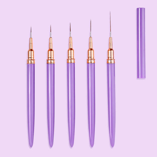 7/10/12/15/20m Pink French Nail Art Liner Painting Brush 5Pcs/set