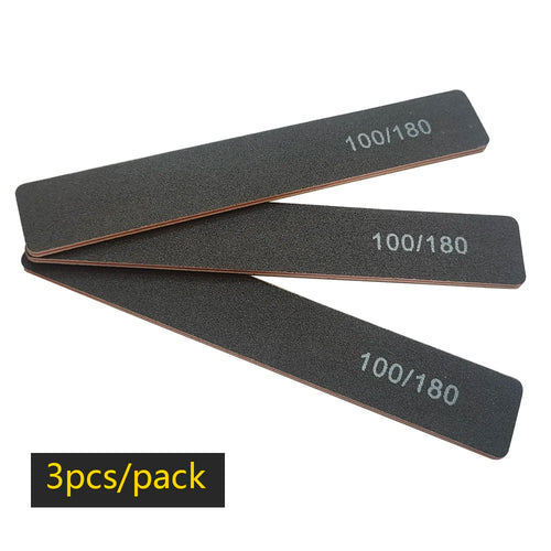 Lurayee Nail File Buffer 100/180 Grit Half Moon Double Side Sandpaper