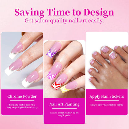 144pcs French hand and foot wear nail set summer short square shiny