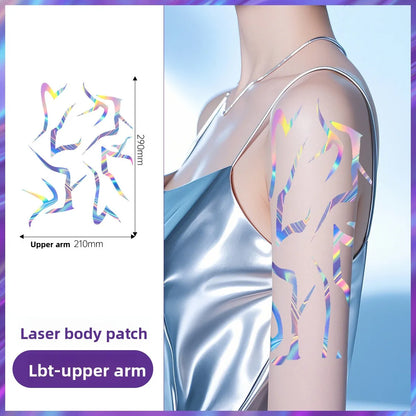 4PCS KPop Temporary Tattoo Set Purple Colorful Patters Bithday Party